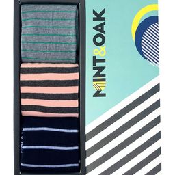 Mint & Oak Men Pack Of 3 Striped Calf-Length Socks-image-45