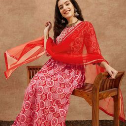 Sangria Printed A-Line Kurta & Trouser With Dupatta image 3