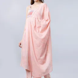 Vishudh Women Pink Printed Regular Kurta with Trousers & With Dupatta-image-96