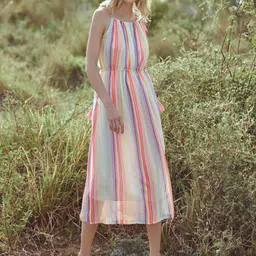 StyleStone Women Multicoloured Striped A-Line Dress-picture-42