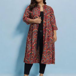 Azira Women Printed Longline Shrug-image-55