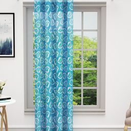 Bedspun Cosmo Blue & White Floral Sheer Door Curtain-image-66