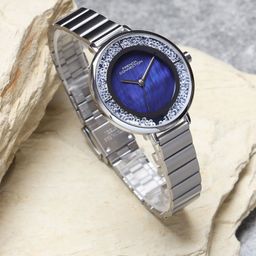 French Connection Women Embellished Dial & Stainless Steel Bracelet Style Straps Analogue Watch FCN087USM-image-95