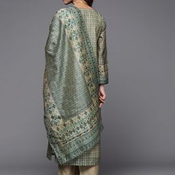 Varanga Ethnic Motifs Printed Chanderi Silk Kurta With Trousers & With Dupatta image 5