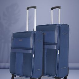 Nasher Miles Unisex Blue Two-Toned Set of 2 Trolley bags-image-7
