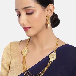 ASMITTA JEWELLERY Traditional Jewellery Set Gold toned Necklace Set-picture-39