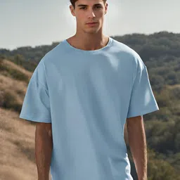 NOBERO Round Neck Short Sleeves Oversized Cotton T-shirt-image-57