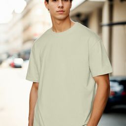 NOBERO Round Neck Short Sleeves Oversized Cotton T-shirt-picture-5