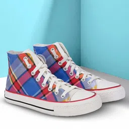CROWCIA LONDON Men Colourblocked Round Toe Lightweight Canvas Sneakers-picture-16