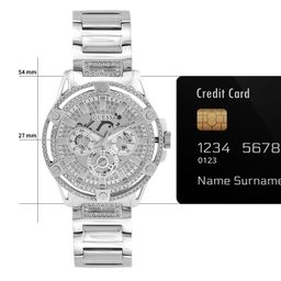 GUESS Men Embellished Bracelet Style Straps Analogue Multi Function Watch GW0497G1 image 4