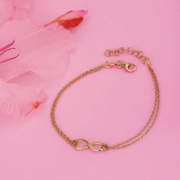 Carlton London Gold-Plated Infinity-Shaped Multistrand Bracelet-35