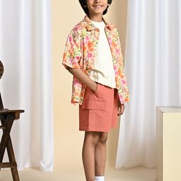 The Tribe Boys Regular Fit Mid Rise Knee Length Cargo Shorts-picture-12