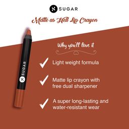 SUGAR Matte As Hell Crayon Lipstick with Sharpener - Claire Underwood 16 image 4