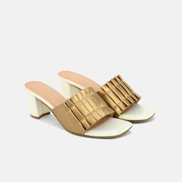 ALL TABS OPEN Textured PU Party Block Mules with Bows image 4