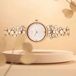 Titan Raga Women Pearly White Dial Watch with Swarovski Elements NH95032WM01J-43
