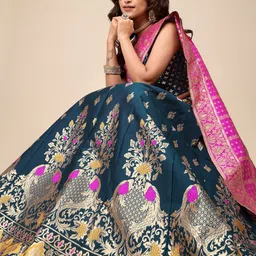 PURVAJA Woven Design Ready to Wear Lehenga & Unstitched Blouse With Dupatta-picture-50
