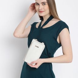 KLEIO Textured Mobile Sling Cross Body Bag-image-8