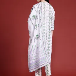 Anouk Floral Printed Kurta with Trousers & With Dupatta image 5