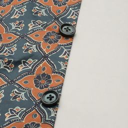 SOJANYA Men Teal Green & Rust Orange Printed Nehru Jacket image 5