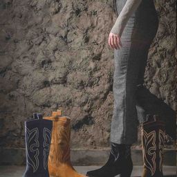 Saint G Women Embroidered Genuine Leather Cowboy Boots-26