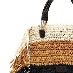 HIE Linda Textured Self Design Synthetic Leather Structured Handheld Bag image 3