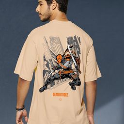 Bewakoof Deathstroke Printed Drop-Shoulder Sleeves Oversized Cotton T-shirt-image-21