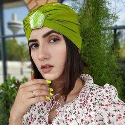 HAIR DRAMA COMPANY Women Green Embellished Hairband Turban-image-85