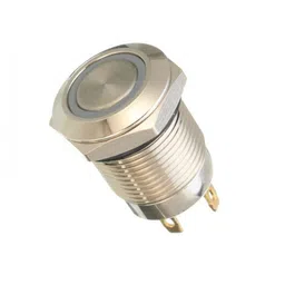 16mm 12V Ring (Green Light) Self-Lock Non-Momentary Metal Push-button Switch image 3