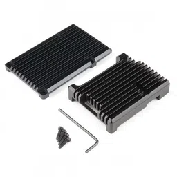 Black Aluminum Heat Sink Case for Raspberry Pi 4 Model B image 1