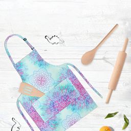 ArtzFolio Blue & Pink Printed Cotton Aprons-39