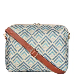 THE CLOWNFISH Isla White Geometric Printed Structured Sling Bag-28
