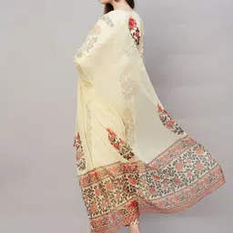 gosriki KALINI Floral Printed Regular Kurta with Trousers & Dupatta image 2