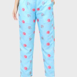 Sand Dune Women Blue & Pink Printed  Cotton Lounge Pants-picture-1