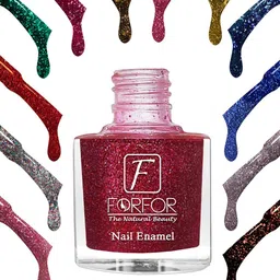 FORFOR Set of 6 Long Lasting Quick Dry Glitter Nail Polish - 5 ml each image 2
