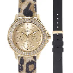 GUESS Women Crown Jewel Leather Straps Analogue Watch with Additional Strap - GW0660L2-image-12