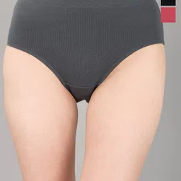Soie Women's  Pack Of 3 High-Rise Full Coverage Hipster Briefs 3HWB-31 P-10-A-1