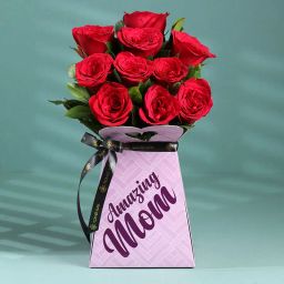 Perfect Red Roses In Amazing Mom Box-5