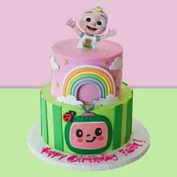 Cocomelon Theme Fondant Cake-image-10