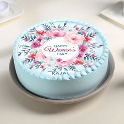 Womens Day Floral Photo Cake-image-8