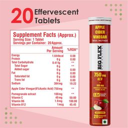 Big Flex Apple Cider Vinegar 750mg with Mother,  20 tablet(s)  Apple  image 1