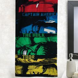 Marvel Kids Red & Blue Avengers Printed 350 GSM Pure Cotton Bath Towel-10