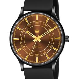 CRESTELLO Men Round Shaped Analogue Watch CR-BK027-BRW-BLK-10