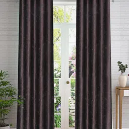 Cortina Brown 2 Pieces Self Design Door Curtain-picture-19