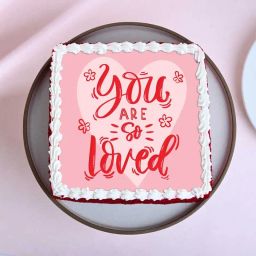 You Are Loved Red Velvet Poster Cake-image-25