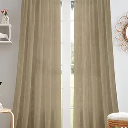 Cortina Beige 2 Pieces Sheer Door Curtain-image-5