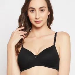 Clovia Black Full Coverage Lightly Padded T-shirt Bra With All Day Comfort-25