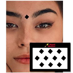 Comet Busters 10 Pcs Reusable Diamond-Shaped Designer Bindis - Black image 3
