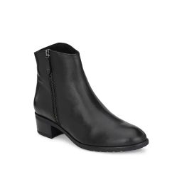 Delize Black Solid Ankle Boots-picture-46