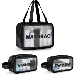 NFI Essentials Black Transparent Wash Bag Makeup Pouch for Women Pack of 3-picture-27