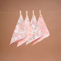Fancy Fluff Girls Infants Pack of 4 Printed Bibs-39